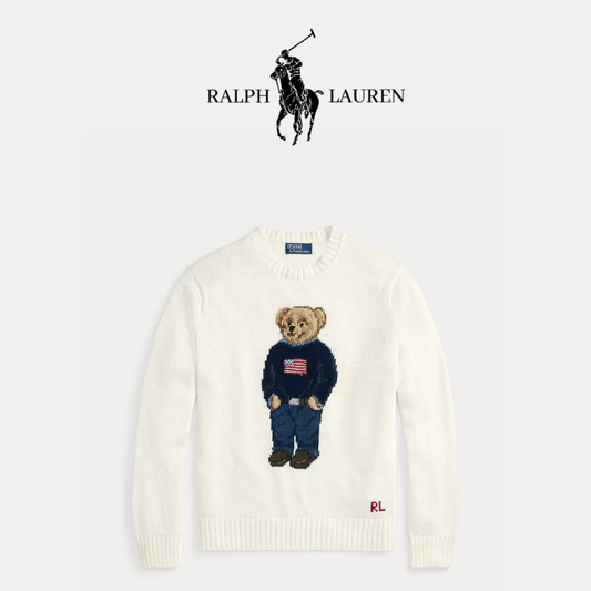 Suéter de mezcla de algodón y lino con motivo R&L